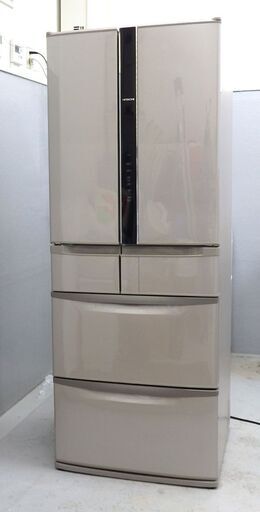 北海道 千歳市/恵庭市 動作品 日立/HITACHI 6ドア冷凍冷蔵庫 R-F520D(T) 2014年製 ソフトブラウン 517L 真空チルドFS フレンチドア