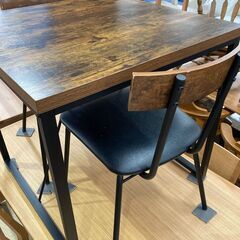 ニトリのブラウン×ブラックダイニング3点セットです。【値下げ致しました】