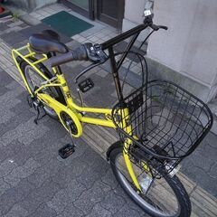 BRIGHT DAY[ブライトデイ]20吋ミニベロ 外装6段/LEDオート/イエロー