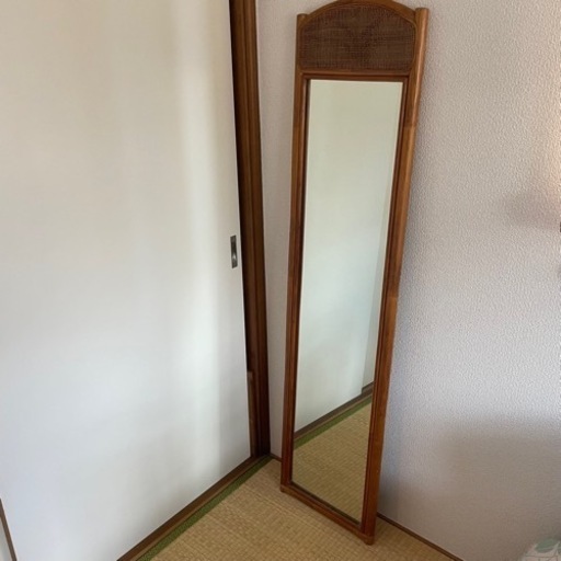 ラタン 鏡 籐 昭和レトロ ヴィンテージ ヴィンテージ ラタン 籐