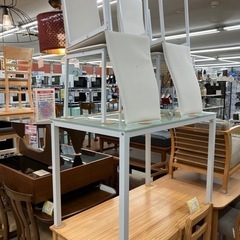 😆美品😆モダンデコ ガラスダイニング5点セット 3009