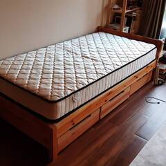 無地良品　木製シングルベッド（マットレス付き）MUJI Wood...