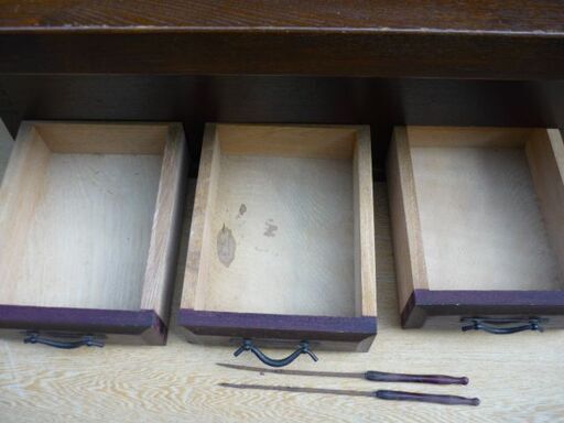 長火鉢（関西火鉢）火箸・小物入れ付き　美品