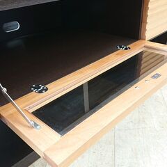 Franc Franc フランフラン テレビボード 横幅160㎝ 参考価格40000円 ローボード テレビ台 AVラック ツートンカラー ナチュラル×ブラック 引出し2個 扉1枚■奥行45×高さ43㎝■近隣配送無料 買取帝国 朝霞店 