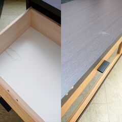 Franc Franc フランフラン テレビボード 横幅160㎝ 参考価格40000円 ローボード テレビ台 AVラック ツートンカラー ナチュラル×ブラック 引出し2個 扉1枚■奥行45×高さ43㎝■近隣配送無料 買取帝国 朝霞店 