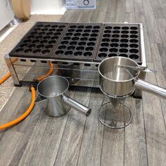 たこ焼き器(業務用)プロパンガス 28穴×3プレート=84穴、ちゃっきりと