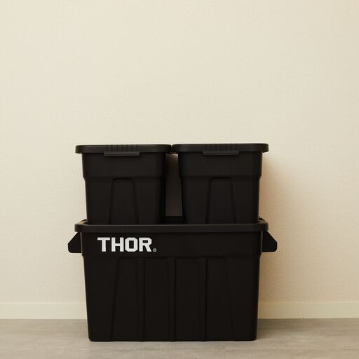 THOR コンテナボックス 75L 旧ロゴ　ブラック THOR ソー ラージトート ウィズ リッド 75L DC 