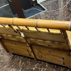 梅里竹芸 竹製 3人掛け 長椅子 竹ソファー ベンチ・椅子 宮崎竹工芸