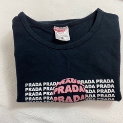 【プラダ】半袖カットソー（M）ブランドロゴプリント　イタリア製