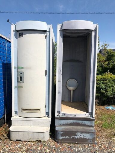 【 ご成約済】仮設トイレ 簡易水洗和式タイプ  男性用トイレ  2台セット