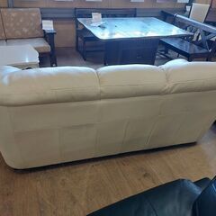 【愛品倶楽部柏店】　ＩＤＣ大塚家具　総本革３人掛けソファー　