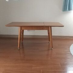 【折り畳み式ローテーブル】ウォルナット天然木化粧板