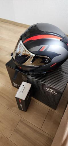 OGKカブト AEROBLADE-6 DYNA FLAT BLACK RED Mサイズ B＋COM ONE付き