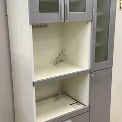 レンジボード 食器棚 ハイタイプ グレー【ユーズドユーズ名古屋天白店 