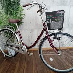 点検整備済み　26インチ変速付きのママチャリ　安心のブリヂストン製　前後タイヤ、ワイヤー類、カゴ、サドル等新品に交換済み