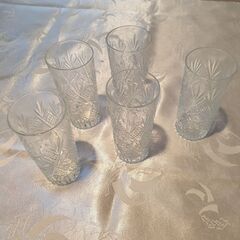 Cyristal cut glassware set from Italy .
