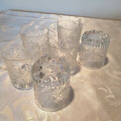 Cyristal cut glassware set from Italy .