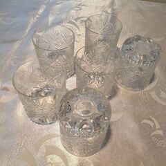 Cyristal cut glassware set from Italy .