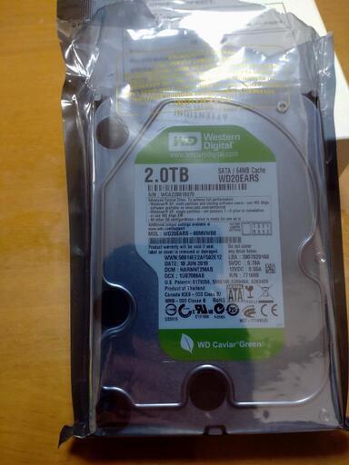 WD Green 2000GB HDD 3.5インチ　お譲りします