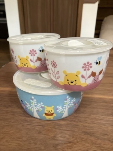 ディズニー くまのプーさん 食器容器(蓋付き)3個セット