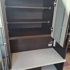 受付終了しました】ニトリ☆食器棚☆レンジボード RIPE-90KBH-DBR 【配 