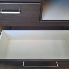 受付終了しました】ニトリ☆食器棚☆レンジボード RIPE-90KBH-DBR 【配 
