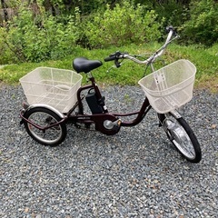 【ネット決済・配送可】電動アシスト三輪車 パンクしないタイヤ 予...