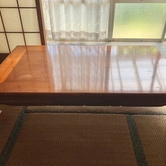【差し上げます】昭和レトロ 木製 座卓 ダイニングテーブル 大判サイズ