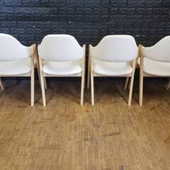 【アウトレット品】ダイニングチェア・４脚セット・北欧デザイン・ハイタイプ・アイボリー・ナチュラル 3075
