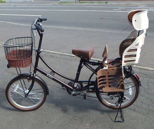 【自社配送は札幌市内限定】Pro-vocatio 20インチ自転車 フィデース 6段変速 OGK製キッズシート付き マットショコラ 中古美品【USED】