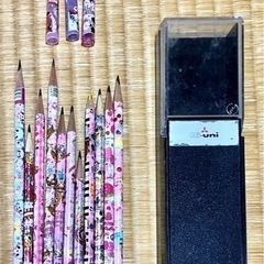 使いかけ 鉛筆(ピンク系)+キャップ