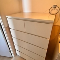 【ネット決済】IKEAタンス ホワイト　MALM マルム