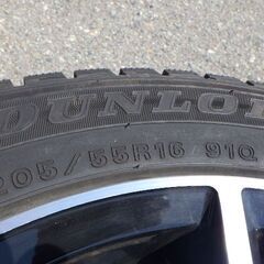 アウディに着用　ユーロテック　16インチ　アルミホイール　205/55R16　ダンロップ　スタッドレスタイヤ　10分山　2015年製　￥21,780税込