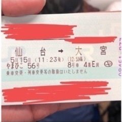 本日午前中までの出品！　新幹線チケット　仙台から大宮