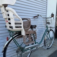 ☆前後タイヤ新品☆ 26型LEDオートライト 子供乗せ付軽快車　防犯登録料込‼︎ ☆前後タイヤ新品☆ 26型LEDオートライト 子供乗せ付軽快車 防犯