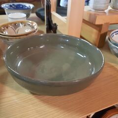 和 食器 深皿 お皿 緑 シンプル　/MJ-0422 2F