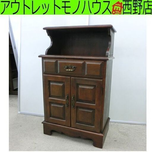 カリモク 電話台 茶系 幅64×奥行35×高さ105.5cm 収納棚 キャビネット TEL台 FAX台 karimoku 札幌市 西区 西野店