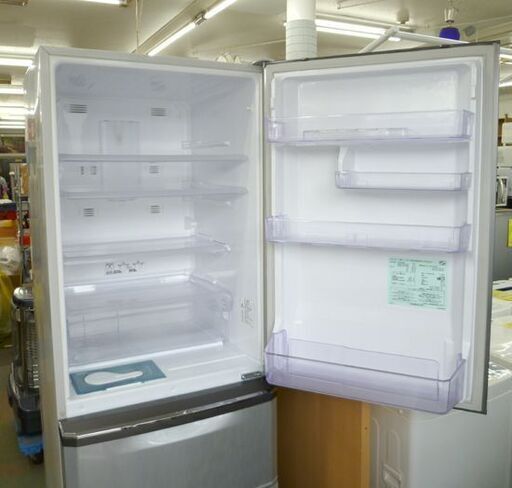 370L 三菱 3ドア冷蔵庫 2011年製 MR-C37S 自動製氷機能 シルバー系 大型 300Lクラス 札幌市 東区 北20条店