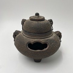 香炉　茶釜　鉄　レトロ　茶道具