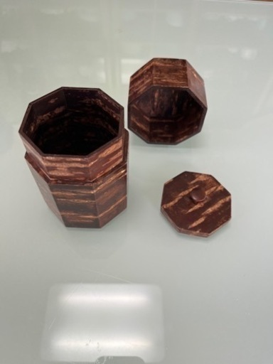 桜皮細工　茶筒（八角型）