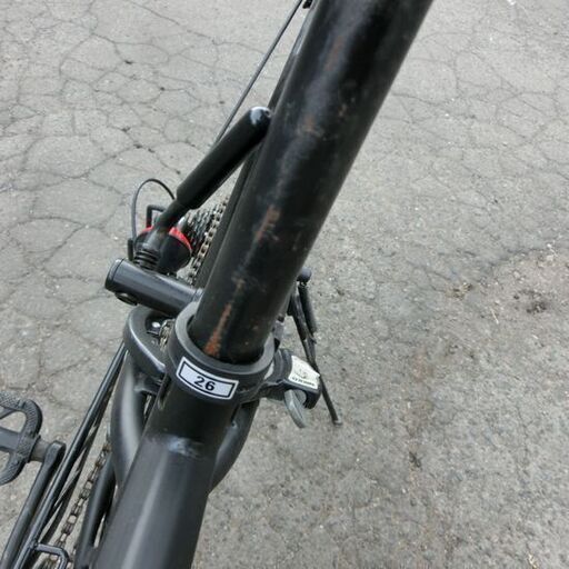 自転車 26インチ 黒 HOOVER 6段切替 6段変速 シティサイクル H9H55445 