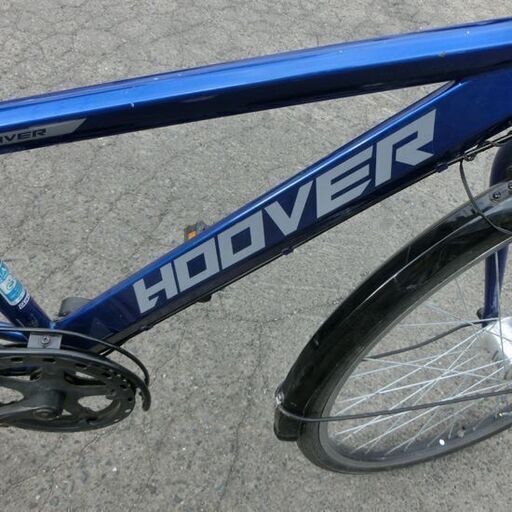 自転車 26インチ 青 HOOVER 6段切替 6段変速 シティサイクル