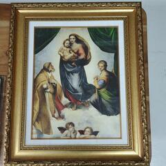 名画ラファエロ・【システィーナの聖母】の額付き絵画¥1,500