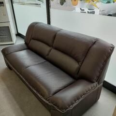 001【中古品】3人掛けソファ ブラウン