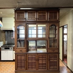 食器棚　両面　レトロ　木製