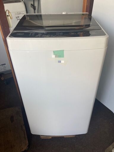 ☆中古￥9,800！【会員価格￥8,800】【目玉商品！】AQUA　5.0㎏洗濯機　家電　2019年製　AQW-G50GJ型　幅53㎝ｘ奥行50㎝ｘ高さ89㎝　【BE049】