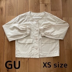 【GU】ノーカラーライトブルゾン　XSサイズ