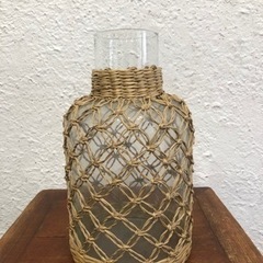 アクタスactus ガラス　ラタン　フラワーベース  花瓶