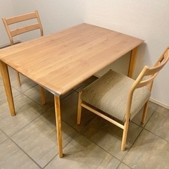 美品　天然木ダイニングセット　テーブルマット付き【広島市内手渡し限定　〜6/9(金)まで】
