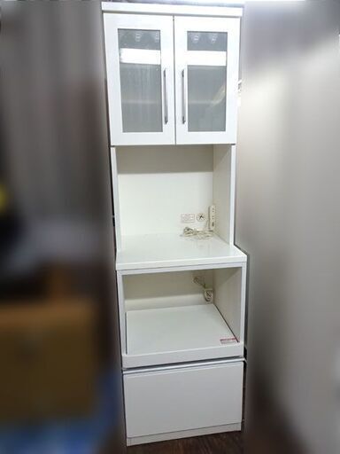 メーカー不明◆キッチンボード スリム ホワイト家具